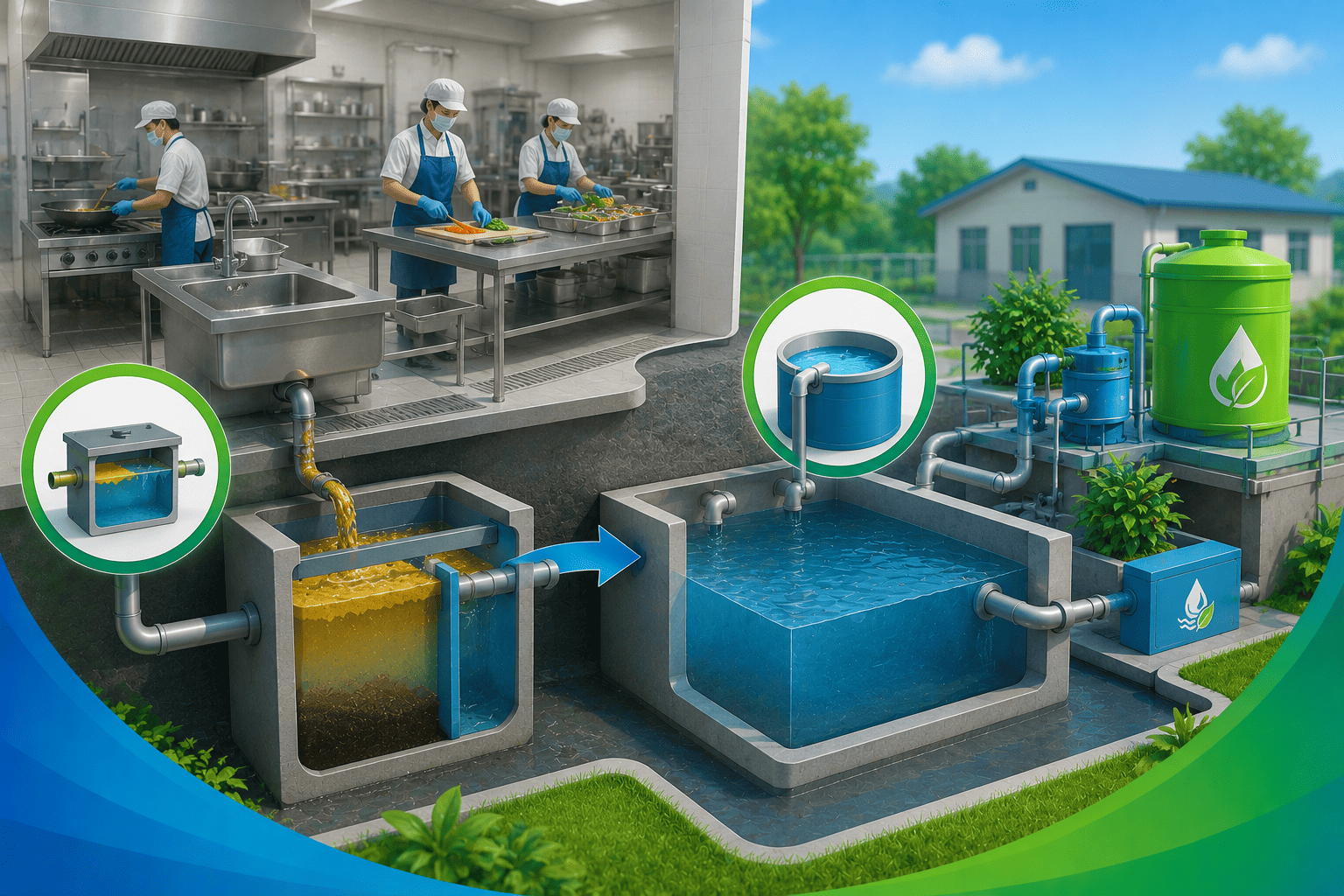 IPAL dapur MBG: Mengenal Peran Vital Grease Trap dan Tangki Ekualisasi
